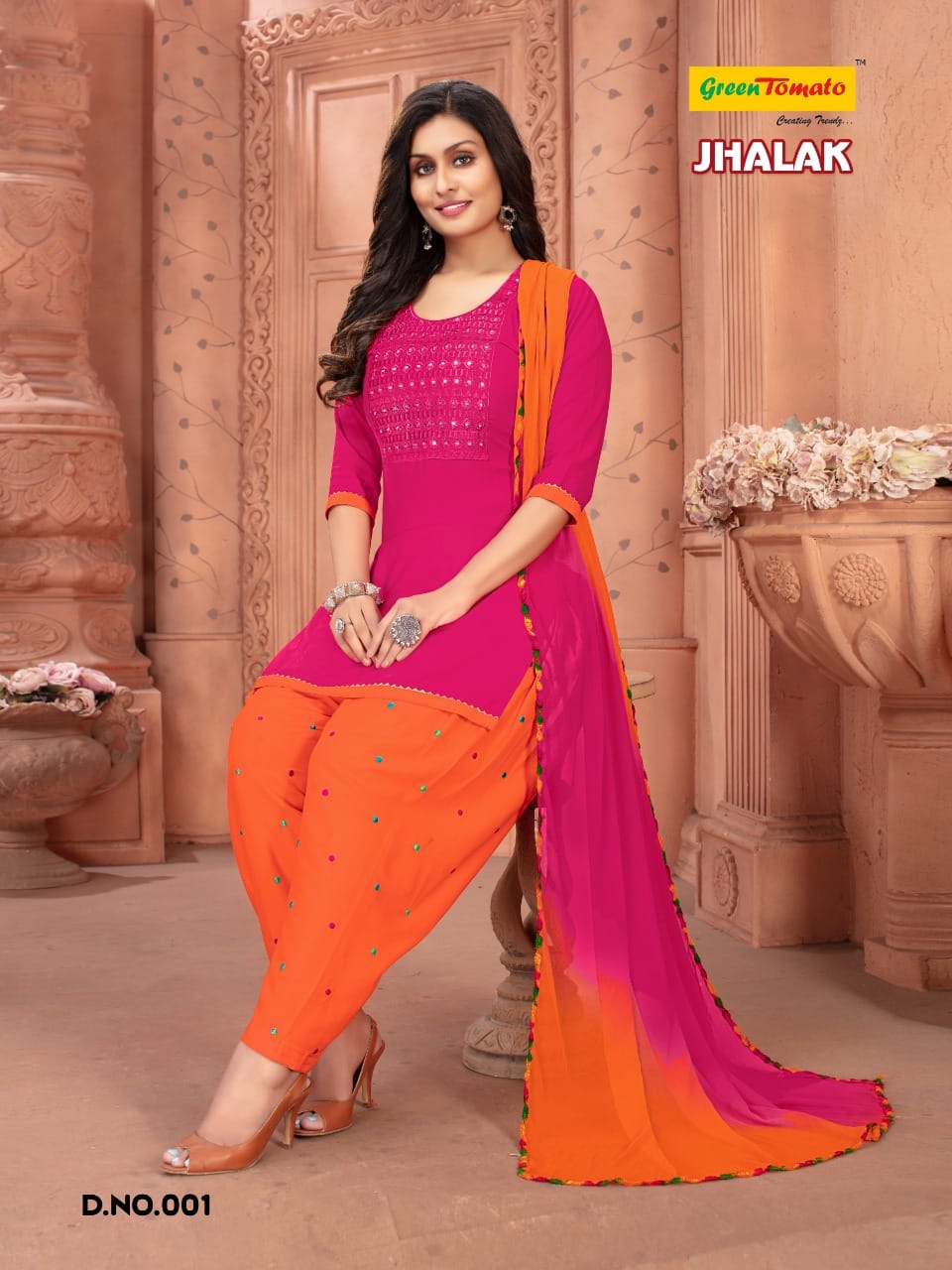 Green Tomato Jhalak Rayon Embroidery Ethnic Wear Ready Made Dress Collection